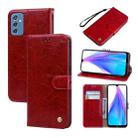 For Samsung Galaxy M52 5G Oil Wax Texture Leather Phone Case(Red) - 1