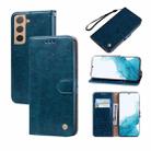 For Samsung Galaxy S22 5G Oil Wax Texture Leather Phone Case(Blue) - 1