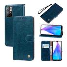 For Xiaomi Poco M4 Pro 5G / Redmi Note 11T 5G Oil Wax Texture Leather Phone Case(Blue) - 1