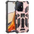 For Xiaomi Mi 11T / 11T Pro Shockproof TPU + PC Magnetic Protective Phone Case with Holder(Rose Gold) - 1