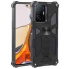 For Xiaomi Mi 11T / 11T Pro Shockproof TPU + PC Magnetic Protective Phone Case with Holder(Black) - 1