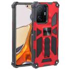 For Xiaomi Mi 11T / 11T Pro Shockproof TPU + PC Magnetic Protective Phone Case with Holder(Red) - 1