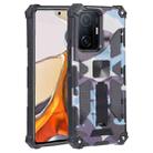 For Xiaomi Mi 11T / 11T Pro Camouflage Armor Kickstand TPU + PC Magnetic Phone Case(Light Blue) - 1