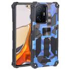 For Xiaomi Mi 11T / 11T Pro Camouflage Armor Kickstand TPU + PC Magnetic Phone Case(Dark Blue) - 1