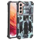 For Samsung Galaxy S22 5G Camouflage Armor Kickstand TPU + PC Magnetic Phone Case(Mint Green) - 1