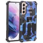 For Samsung Galaxy S22+ 5G Camouflage Armor Kickstand TPU + PC Magnetic Phone Case(Dark Blue) - 1