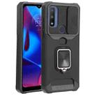 For Motorola Moto G Pure Sliding Camera Cover Design PC + TPU Shockproof Phone Case with Ring Holder & Card Slot(Black) - 1