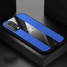 For OnePlus Nord 2 5G XINLI Stitching Cloth Texture Shockproof TPU Phone Case(Blue) - 1