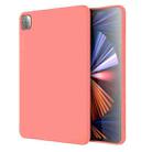 For iPad Pro 12.9 inch Mutural Silicone Microfiber Tablet Case(Pink Orange) - 1