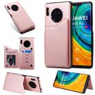 For Huawei Mate30 Pro Solid Color Calf Texture Shockproof Protective Case with Card Slots & Photo Frame(Rose Gold) - 1