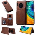 For Huawei Mate30 Pro Solid Color Calf Texture Shockproof Protective Case with Card Slots & Photo Frame(Coffee) - 1