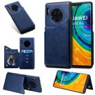 For Huawei Mate30 Pro Solid Color Calf Texture Shockproof Protective Case with Card Slots & Photo Frame(Blue) - 1