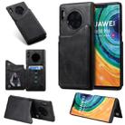 For Huawei Mate30 Pro Solid Color Calf Texture Shockproof Protective Case with Card Slots & Photo Frame(Black) - 1