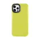 For iPhone 13 Black Lens Frame Transparent TPU Phone Case(Yellow) - 1