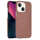For iPhone 13 mini Crocodile PU + PC Phone Case (Brown) - 1