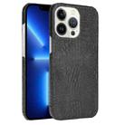 For iPhone 13 Pro Max Crocodile PU + PC Phone Case (Black) - 1