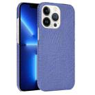 For iPhone 13 Pro Max Crocodile PU + PC Phone Case (Blue) - 1