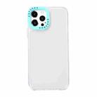 For iPhone 13 Color Contrast Lens Frame Transparent TPU Phone Case(Transparent + Sky Blue) - 1