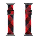 DUX DUCIS Nylon Braided Watch Band Mixture Version For Apple Watch Series 7 41mm / 6&SE&5&4 40mm / 3&2&1 38mm(Red Black) - 1