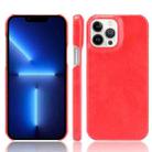 For iPhone 13 Pro Litchi Leather PC Phone Case (Red) - 1