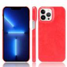 For iPhone 13 Pro Max Litchi Leather PC Phone Case (Red) - 1