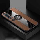 For Xiaomi Mi CC9 Pro XINLI Stitching Cloth Texture TPU Phone Case with Ring Holder(Brown) - 1