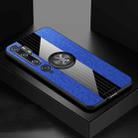 For Xiaomi Mi CC9 Pro XINLI Stitching Cloth Texture TPU Phone Case with Ring Holder(Blue) - 1