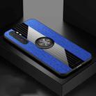 For Xiaomi Mi Note 10 Lite XINLI Stitching Cloth Texture TPU Phone Case with Ring Holder(Blue) - 1