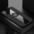 For Xiaomi Poco M3 XINLI Stitching Cloth Texture TPU Phone Case with Ring Holder(Black) - 1