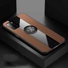 For Xiaomi Poco M3 XINLI Stitching Cloth Texture TPU Phone Case with Ring Holder(Brown) - 1