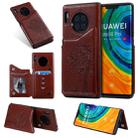 For Huawei Mate30 Pro Cat Tree Embossing Pattern Shockproof Protective Case with Card Slots & Photo Frame(Brown) - 1