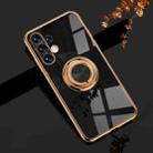 For Samsung Galaxy A13 4G 6D Electroplating Silicone Phone Case with Ring Holder(Black) - 1