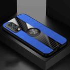 For OnePlus Nord 2 5G XINLI Stitching Cloth Texture TPU Phone Case with Ring Holder(Blue) - 1
