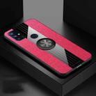 For OnePlus Nord N10 5G XINLI Stitching Cloth Texture TPU Phone Case with Ring Holder(Red) - 1