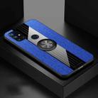 For OnePlus Nord N10 5G XINLI Stitching Cloth Texture TPU Phone Case with Ring Holder(Blue) - 1