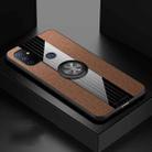 For OnePlus Nord N100 XINLI Stitching Cloth Texture TPU Phone Case with Ring Holder(Brown) - 1