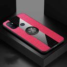 For OnePlus Nord N100 XINLI Stitching Cloth Texture TPU Phone Case with Ring Holder(Red) - 1
