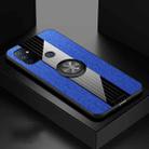 For OnePlus Nord N100 XINLI Stitching Cloth Texture TPU Phone Case with Ring Holder(Blue) - 1