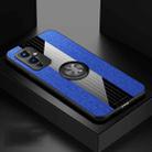 For OnePlus 9 XINLI Stitching Cloth Texture TPU Phone Case with Ring Holder(Blue) - 1