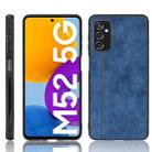 For Samsung Galaxy M52 5G Sewing Cow Pattern Skin Phone Case(Blue) - 1