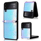 For Samsung Galaxy Z Flip3 5G Siamese Pearl Texture Phone Case with Lanyard(Sky Blue) - 1