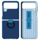 For Samsung Galaxy Z Flip3 5G 2 in 1 Skin Feel PC Phone Case with Ring Holder(Navy Blue) - 1