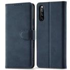 For Sony Xperia 10 III Frosted Anti-theft Brush Horizontal Flip Leather Phone Case(Dark Blue) - 1