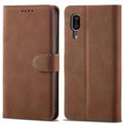 For Sharp Aquos Sense 3 Frosted Anti-theft Brush Horizontal Flip Leather Phone Case(Coffee) - 1