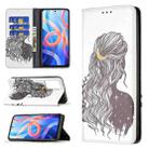 For Xiaomi Redmi Note 11 5G Colored Drawing Invisible Magnetic PU Leather Phone Case(Girl) - 1