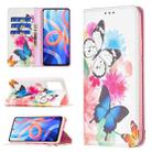 For Xiaomi Redmi Note 11 5G Colored Drawing Invisible Magnetic PU Leather Phone Case(Two Butterflies) - 1