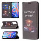 For Xiaomi Redmi Note 11 5G Colored Drawing Invisible Magnetic PU Leather Phone Case(Bear) - 1