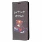 For Xiaomi Redmi Note 11 5G Colored Drawing Invisible Magnetic PU Leather Phone Case(Bear) - 2