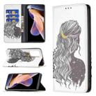 For Xiaomi Redmi Note 11 Pro 5G / 11 Pro+ 5G Colored Drawing Pattern Invisible Magnetic Leather Phone Case(Girl) - 1
