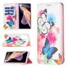 For Xiaomi Redmi Note 11 Pro 5G / 11 Pro+ 5G Colored Drawing Pattern Invisible Magnetic Leather Case(Two Butterflies) - 1